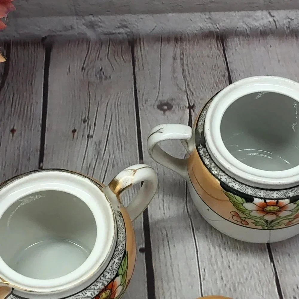vintage noritake hand painted cream and sugar set - Picture 6 of 8
